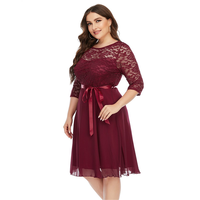 Robe de soirée sexy sur mesure pour femmes grandes tailles, robe d'été en dentelle et mousseline de soie patchwork pour femmes grandes tailles, robe de cérémonie