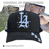 Nueva Gorra de Béisbol Deportiva de Lujo con Rayas y Estampado de Leopardo, Bordado 3D, Visera Curva Desgastada, 100% Algodón para Sombreros