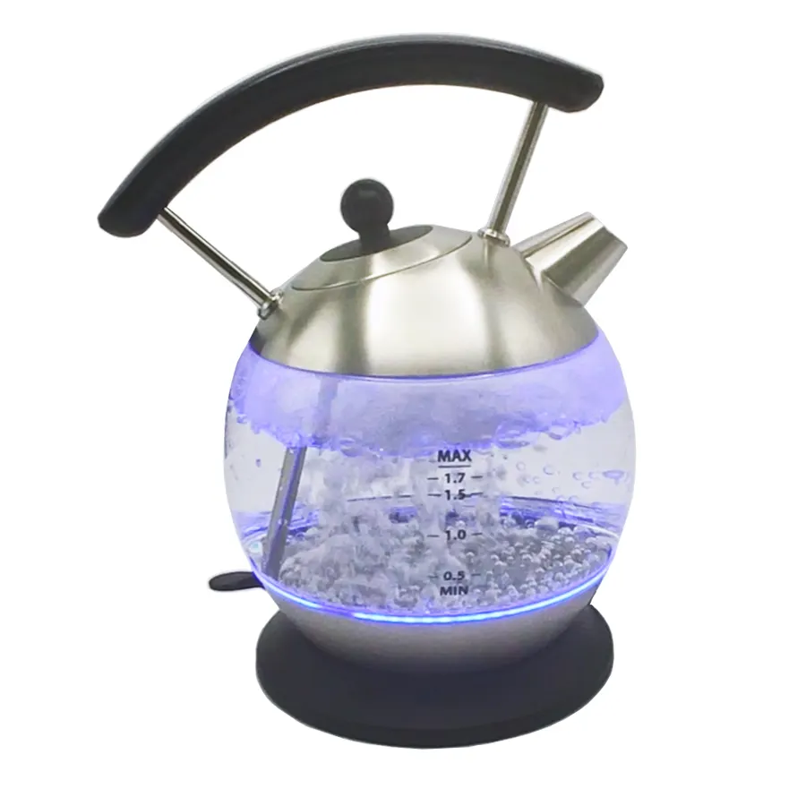 Modern elektronik su ısıtıcısı su cam siyah demlik çaydanlık sıcak su kazanı ısıtma ev mutfak ile Led ışık