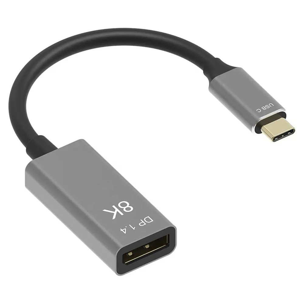 MacBook Pro / Air, Samsung Galaxy 시리즈 등을위한 여성 비디오 오디오 케이블 어댑터에 8K 60Hz USB C-DisplayPort DP 남성