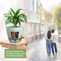 Penjualan laris Pot tanaman bunga plastik penyiram tanaman dalam ruangan luar ruangan 8/9/10 inci dekoratif untuk rumah Hotel Pot bunga