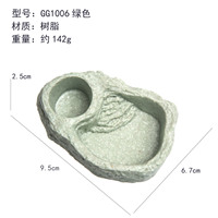 Bassin d'alimentation et bassin d'eau Chinchilla Psittacine Ophidian Tortue Araneid Maison Lézard Lézard Simulé Pierre Bol pour animaux de compagnie