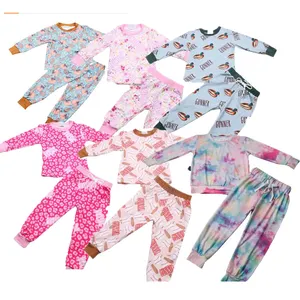 FuYu Unisex neonati Toddlers pigiama sostenibile sleep wear camicie a maniche lunghe e pantaloni da jogging abiti