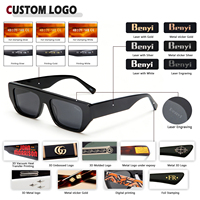 Lunettes de soleil en acétate en gros avec logo personnalisé, nouveau design, montures tendance, verres polarisés transparents, fabriquées en Chine