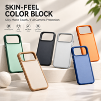 Casing HP Warna Kontras Tekstur Kulit Langsung dari Pabrik untuk iPhone 18 17 Pro Max Tipis Matte Anti Sidik Jari Tahan Banting