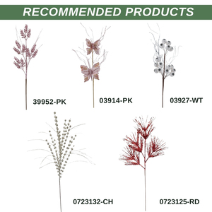 Decorazione <span class=keywords><strong>natale</strong></span> per interni foglie d'oro albero di <span class=keywords><strong>natale</strong></span> ghirlanda artificiale spray natalizi Glitter verde Magnolia scelte stile natalizio - Product Image 3