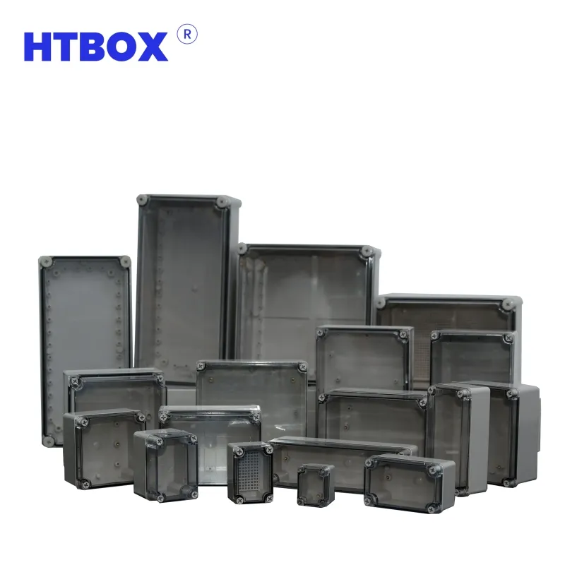 HTBOX prix d'usine bricolage conception personnalisée ABS boîtier d'appareil électronique en plastique extérieur IP67 boîte de jonction étanche