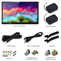 Monitor tampilan luar ruangan layar LCD, Monitor tampilan luar ruangan kapasitif IPS 1024X600 10.1 "untuk Raspberry Pi 4 3 2 Zero B + Model