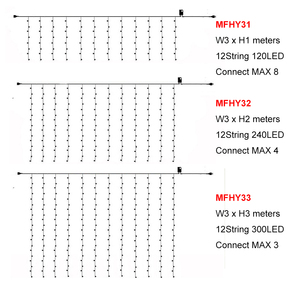 Đèn <span class=keywords><strong>Led</strong></span> Rèm 3*1M 3*2m 3*3m giáng sinh trang trí thác nước Icicle Đèn Ngoài Trời EID mubarak ramadan chuỗi đèn - Product Image 6