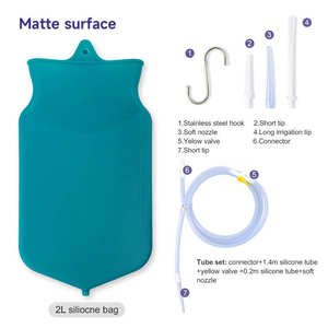 Transparant Blauw 2000Ml Mat Oppervlak Klysma Tas Voor Beauty & Persoonlijke Verzorging Kits - Product Image 2