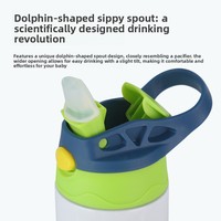 Gobelet isotherme pour enfants en acier inoxydable 304 de 12 oz, sublimation, isolation sous vide, performance thermique de 6 à 12 heures, couvercle à clapet coloré