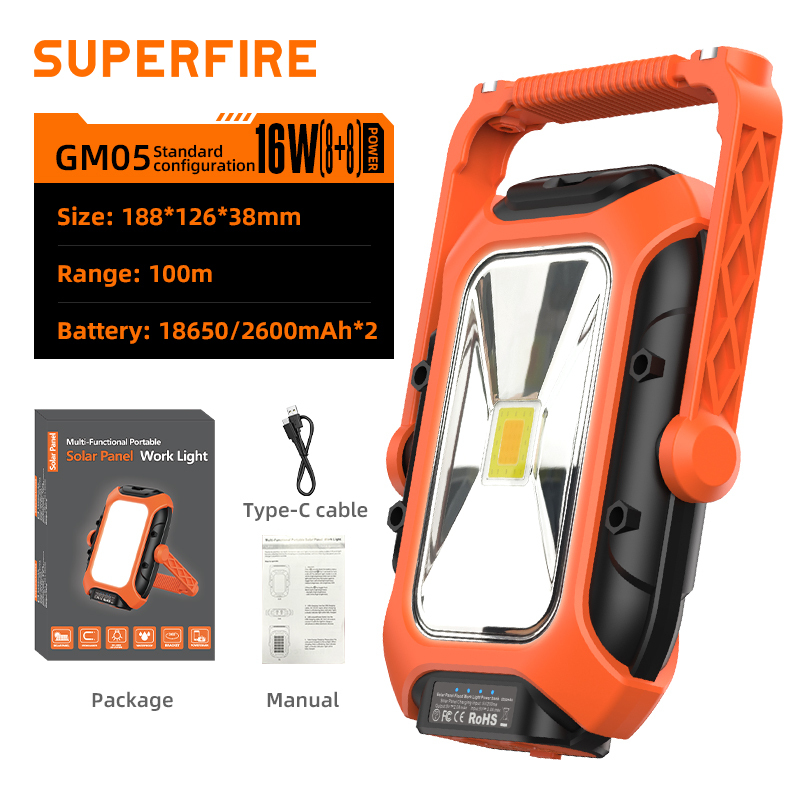 Rechargeable Magnetic Work Light GM05 Solar Working Light , Using Site for Car Repairing, Camping, Working