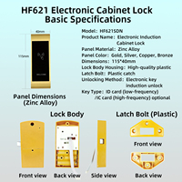 Serrure de casier RFID multi-scènes HF621SDN à induction stable pour casiers de personnel, stockage quotidien des employés et organisation des espaces de travail en entreprise