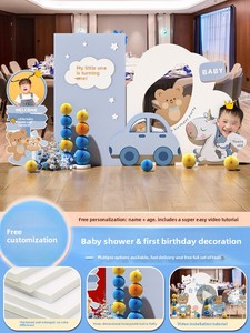 Kit de Décoration Tout-en-un Thème Ours Mignon Moderne avec Ballons en Carton KT, Impression Numérique, Toile de Fond Photo pour <span class=keywords><strong>1er</strong></span> Anniversaire de Bébé, Décoration de Fête - Product Image 4