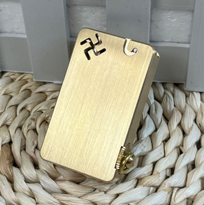 老式机械自动一键点火黄铜12齿磨轮火石弹出式复古纯铜丁烷打火机 - Product Image 6