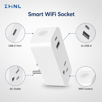 Prise intelligente électrique avec télécommande Wifi domestique, type C USB, étanche, de fabrication ZHNL ZL-20250603, aspect rouillé