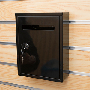 Boîte aux lettres murale extérieure en acier noir verrouillable, antivol, sécurisée, HU-BUY, installation facile, durable, étanche, pour la maison - Product Image 2