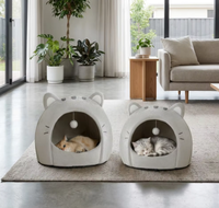 Lit pliable de luxe pour chien avec housse amovible, rembourrage en éponge, motif animalier, pour usage intérieur/extérieur, petite taille, toutes saisons