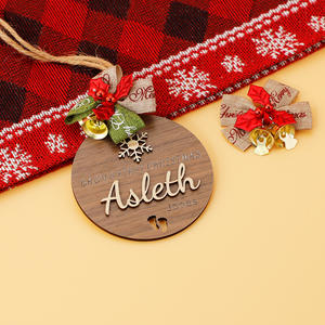 Piccolo albero di natale pendenti in legno nome personalizzato ornamenti natalizi decorazioni <span class=keywords><strong>per</strong></span> le feste - Product Image 4