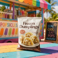 Bolsas de Almohada Impresas Personalizadas con Sellado Trasero para Empacar Dumplings Congelados, Bolsas de Plástico para Gyoza, Wonton y Alimentos Congelados