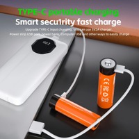 PUJIMAX 8Pcs Baterai Lithium Ion Isi Ulang Tipe-C AA 1.5V Kapasitas Tinggi 4255mWh 1500 Siklus dengan Indikator & Kabel Pengisian Daya