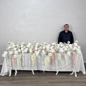 Chemin de table floral en soie artificielle réaliste de haute qualité pour la décoration rustique de mariages et événements, centres de table pour allées. - Product Image 3