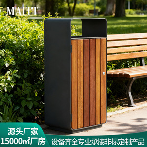 Customized high-end stainless steel outdoor waste <b>bins</b> for scenic spots and hotels; corrosion-resistant and <b>large</b> capacity for - Product Image 4