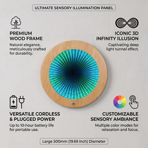 Juguete Sensorial LED con Espejo Infinito Redondo que Cambia <span class=keywords><strong>de</strong></span> Color, para Terapia del Autismo y Guardería Preescolar - Product Image 3