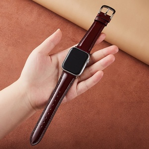 Bracelet de montre en cuir véritable ciré Upro pour Apple Watch Ultra 2 S10 S9 S8 49 mm 45 mm 44 mm 41 mm, bracelet en cuir de vachette vintage - Product Image 3