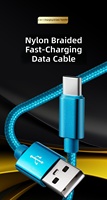 Câble de charge rapide USB A vers Type C en nylon tressé, 1M 2M 3M, transfert de données haute vitesse pour smartphones Android