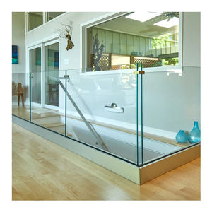 Rampe en verre à canal en U de style américain contemporain de 12 mm pour villa, hôtel, escalier, terrasse, balcon, cour, garde-corps - Product Image 5