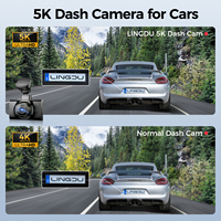 Caméra embarquée LINGDU LD02 5K, caméra embarquée pour voiture 1080P DVR, mini caméra embarquée intelligente à objectif unique, caméra embarquée avant Wifi GPS, boîte noire de voiture