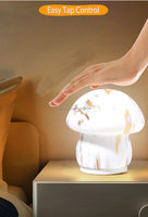 Veilleuse champignon pour chambre d'enfant et de bébé Lampe LED à commande tactile Lumière de salon de petite taille