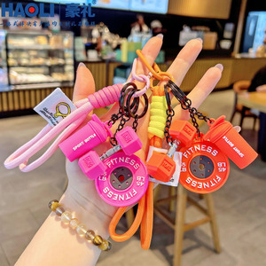 <span class=keywords><strong>Porte</strong></span>-clés créatif en forme de mini haltères de fitness, haltères, kettlebells et bouteilles d'eau - Product Image 5