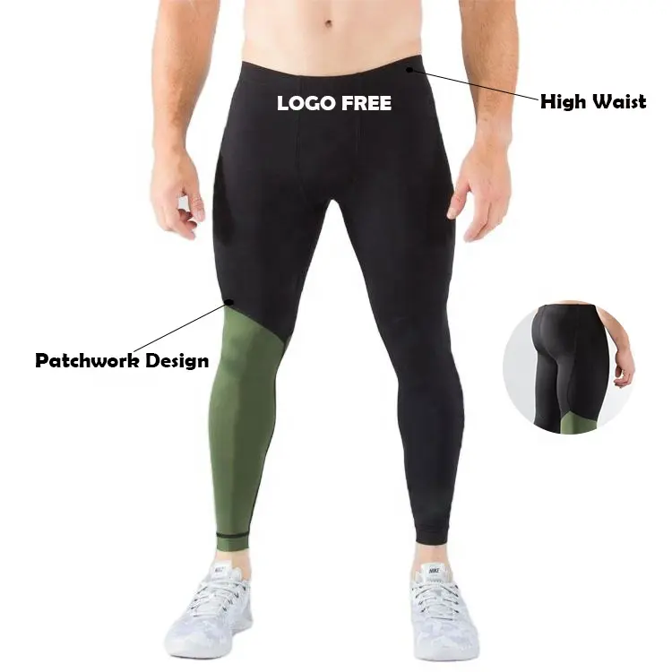 Compression Breathable 4 Way Stretch Fitness Compression Legging Tights Custom Colour Contrast Men Compression Pants