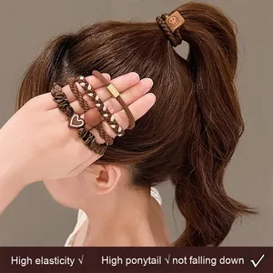 Elastici Semplici ed Eleganti per Coda di Cavallo Alta per Donna e Bambina, Fasce per Capelli Resistenti ad Alta Elasticità, Accessori per Capelli in Gomma - Product Image 3