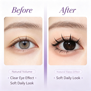 Cils volumineux souples sans colle, 0,05 mm, 100 bouquets, légers, confortables, style naturel sauvage, faux cils - Product Image 5