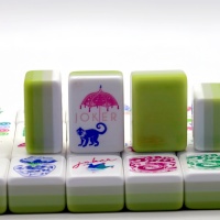 Groothandel op maat gemaakte luxe moderne design plastic Amerikaanse Mahjong duurzaam draagbaar milieuvriendelijk multiplayer vierpersoons entertainment