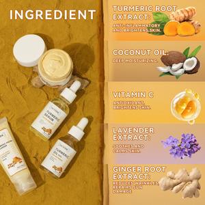 Set <span class=keywords><strong>de</strong></span> cuidado <span class=keywords><strong>de</strong></span> la piel <span class=keywords><strong>de</strong></span> cúrcuma <span class=keywords><strong>de</strong></span> 9 piezas al por mayor, hidratación <span class=keywords><strong>de</strong></span> larga duración, brillo, apriete la sequedad, reduce el <span class=keywords><strong>kit</strong></span> completo <span class=keywords><strong>de</strong></span> cuidado <span class=keywords><strong>de</strong></span> la piel multiusos - Product Image 5