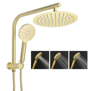 Wholesale WELS Shower Head Set Australian Hot selling Multifunctional ABS Shower Set In Brushed Gold bath shower