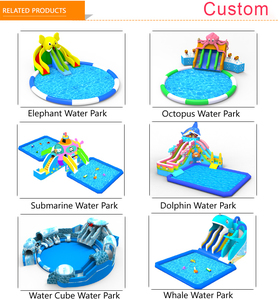 สไลเดอร์น้ำเป่าลมแบบสองเลน PVC พร้อมสระน้ำในตัว - Product Image 2