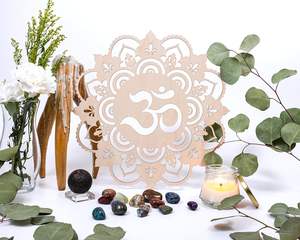 Arte Murale <span class=keywords><strong>in</strong></span> <span class=keywords><strong>Legno</strong></span> di Geometria Sacra Stile Vintage 12\" Decorazione <span class=keywords><strong>da</strong></span> <span class=keywords><strong>Parete</strong></span> Simbolo Sonoro Sacro <span class=keywords><strong>Mandala</strong></span> Design Zen per Casa Yoga Meditazione - Product Image 4