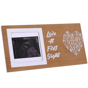 Cadre photo commémoratif en bois MDF écologique à la mode fait à la main en gros personnalisé sonogramme pour bébé avec logo personnalisé - Product Image 1
