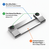 Clip de pression en alliage de zinc pour cadre de fenêtre en aluminium, pince de fixation pour rebord, accessoire de quincaillerie de montage