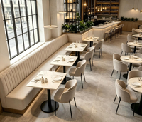 Ensemble de banquettes de restaurant moderne, table et chaises pour restaurant familial, mobilier de restaurant commercial minimaliste, sur mesure