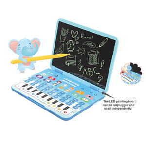 Çocuk <span class=keywords><strong>2</strong></span> in 1 dizüstü oyuncak LED yazma ve öğrenme eğitim okul öncesi Montessori LED çizim tahtası oyuncaklar - Product Image 4
