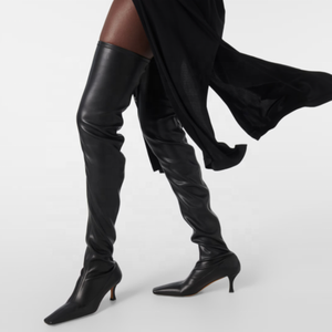 Large Size 46 Women Over the Knee High <b>Boots</b> Wide Fit Low Thin Heels Thigh High Square Toe Booties Custom Shoes - Product Image 1