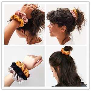 Q & Y 2023 Custom Rits Zakje Scrunchy Haar Accessoires Geheime Zak Verborgen Elastische Grote Fluwelen Scrunchies Met Rits - Product Image 6