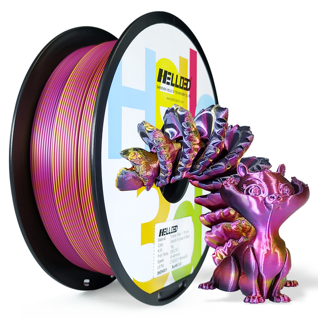 HELLO3D Tricolor 3 Silk Like 3D Printing Filament 1.75mm PLA 100% Virgin Material ROHS Certified for FDM 3D Printer