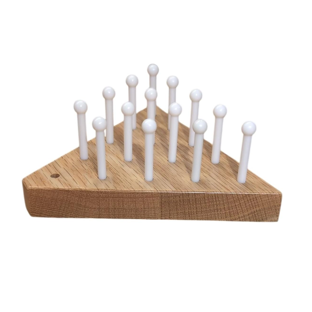 Solid Oak Wooden Peg Game Tricky Triangle